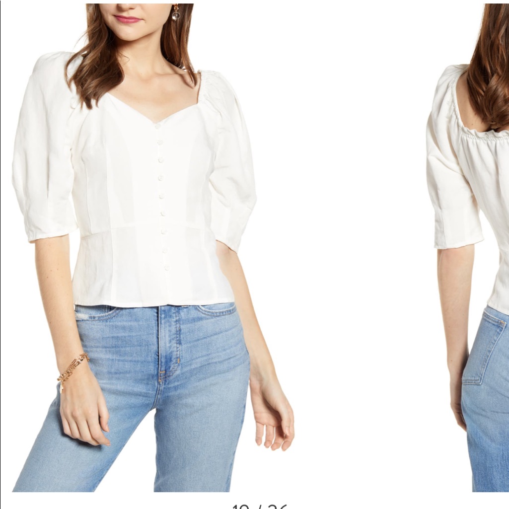 White Button Down Front Top